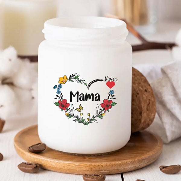 Mama Szív Virággal - Illatgyertya